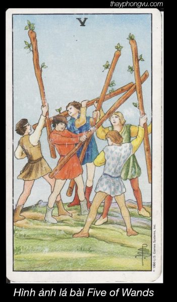 Hình ảnh lá bài Five of Wands
