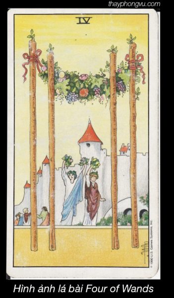 Hình ảnh lá bài Four of Wands