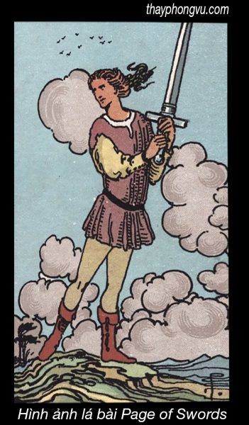 Hình ảnh lá bài Page of Swords